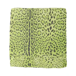 Green Leopard Print Silk Square Foulard Scarf