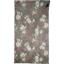 Black Floral Print Cotton Shawl Stole Scarf