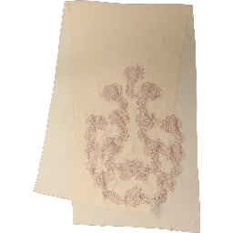 Light Beige Ornate Lace Neck Shawl Scarf