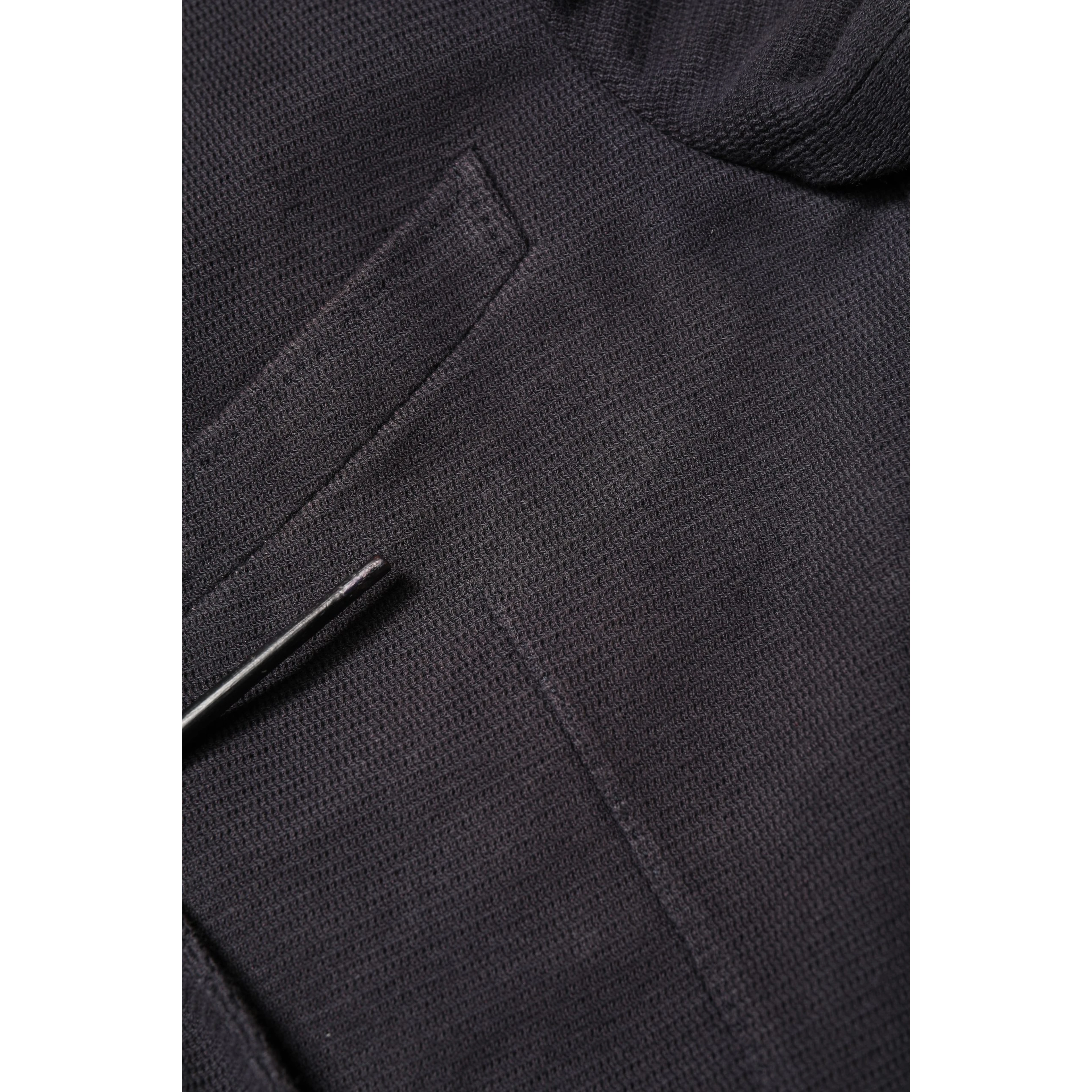 Dark Gray Cotton Men Single Breasted Jacket