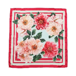 Multicolor Floral Print Square Foulard Scarf