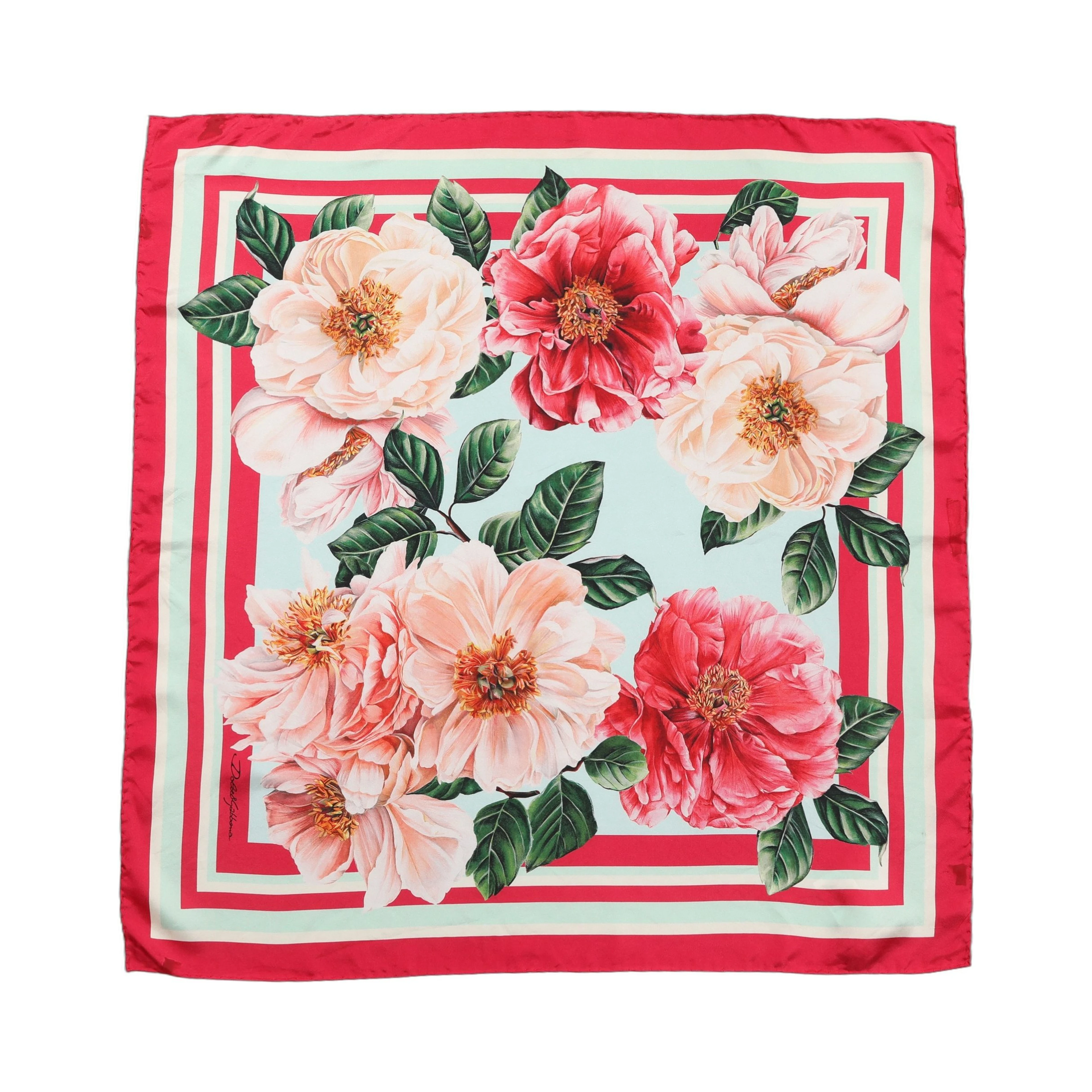 Multicolor Floral Print Square Foulard Scarf