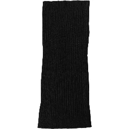 Black Cashmere Ribbed Knit Neck Warmer