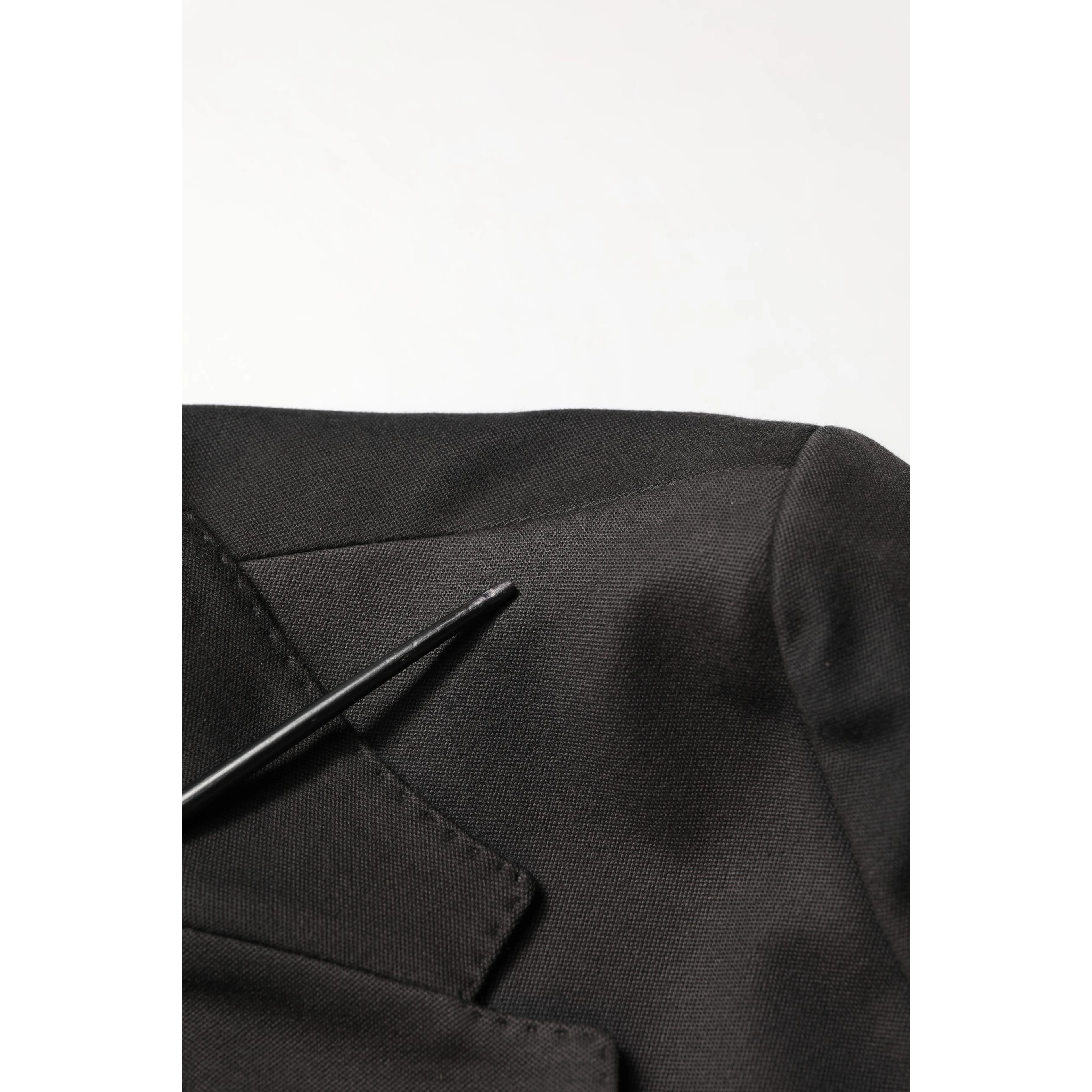 Black Embroidered Single Breasted Men Jacket