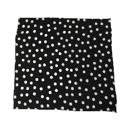 Black White Polka Dot Square Foulard Scarf
