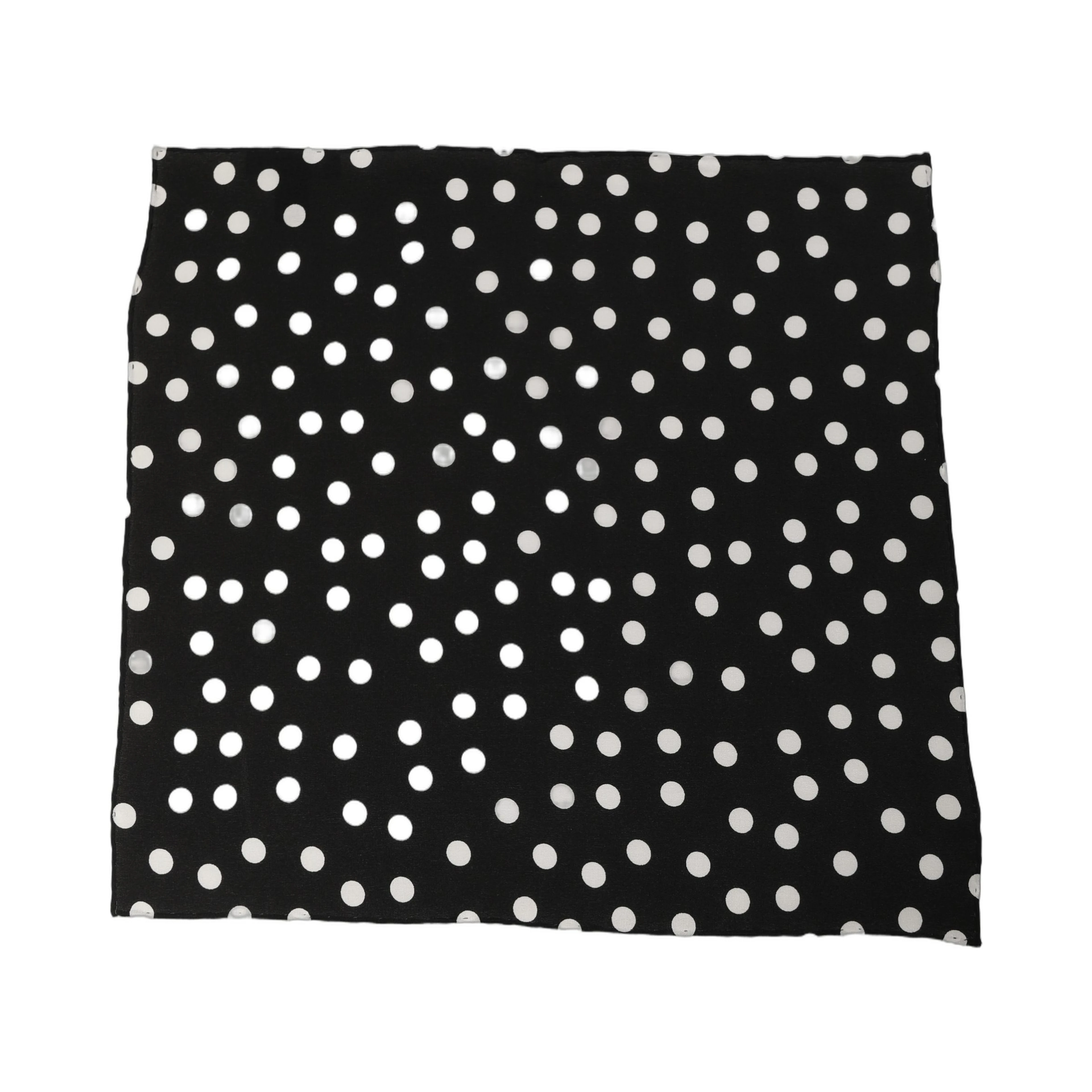 Black White Polka Dot Square Foulard Scarf