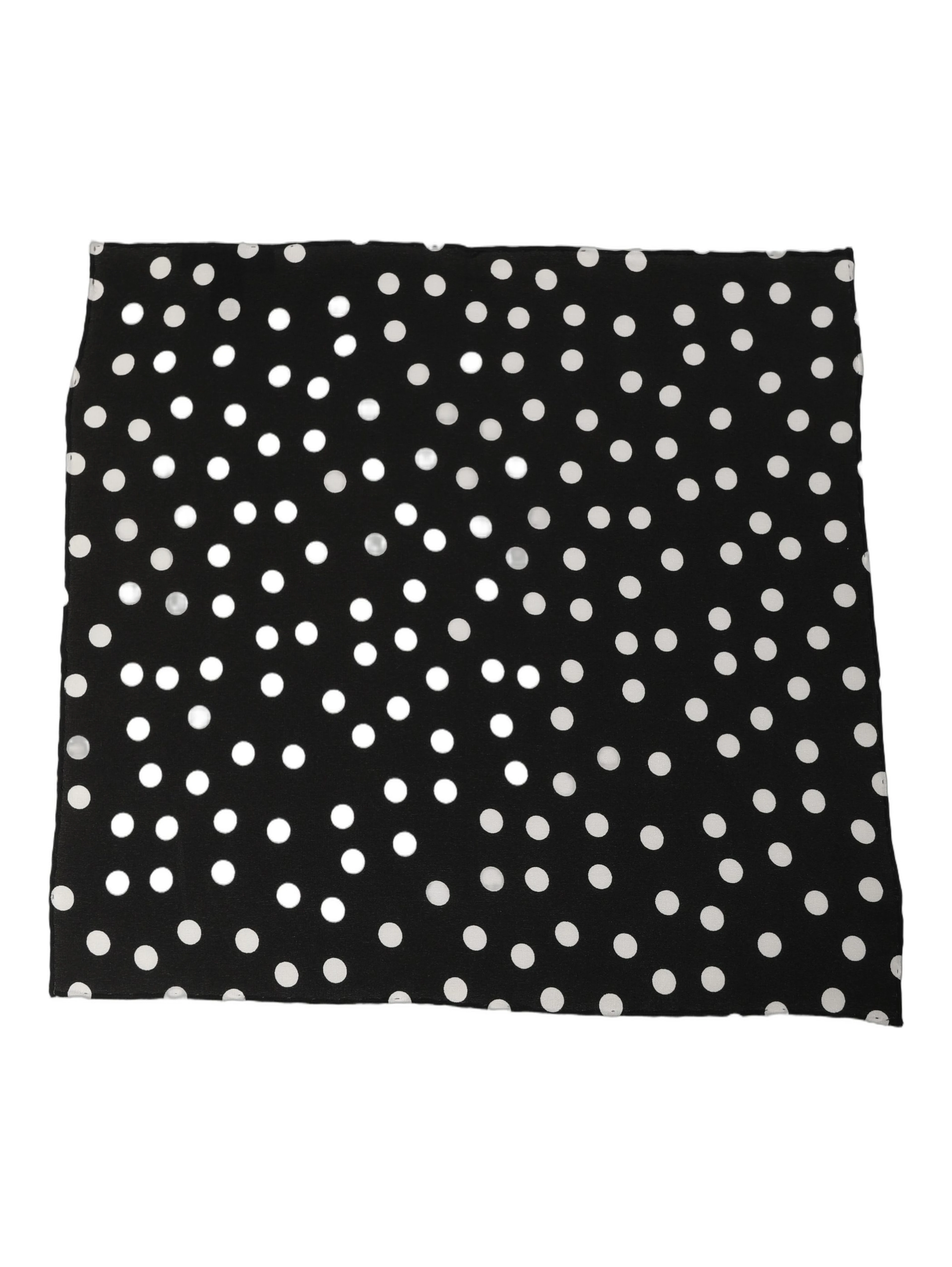 Black White Polka Dot Square Foulard Scarf