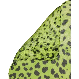 Green Leopard Print Silk Square Foulard Scarf