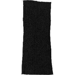 Black Cashmere Ribbed Knit Neck Warmer