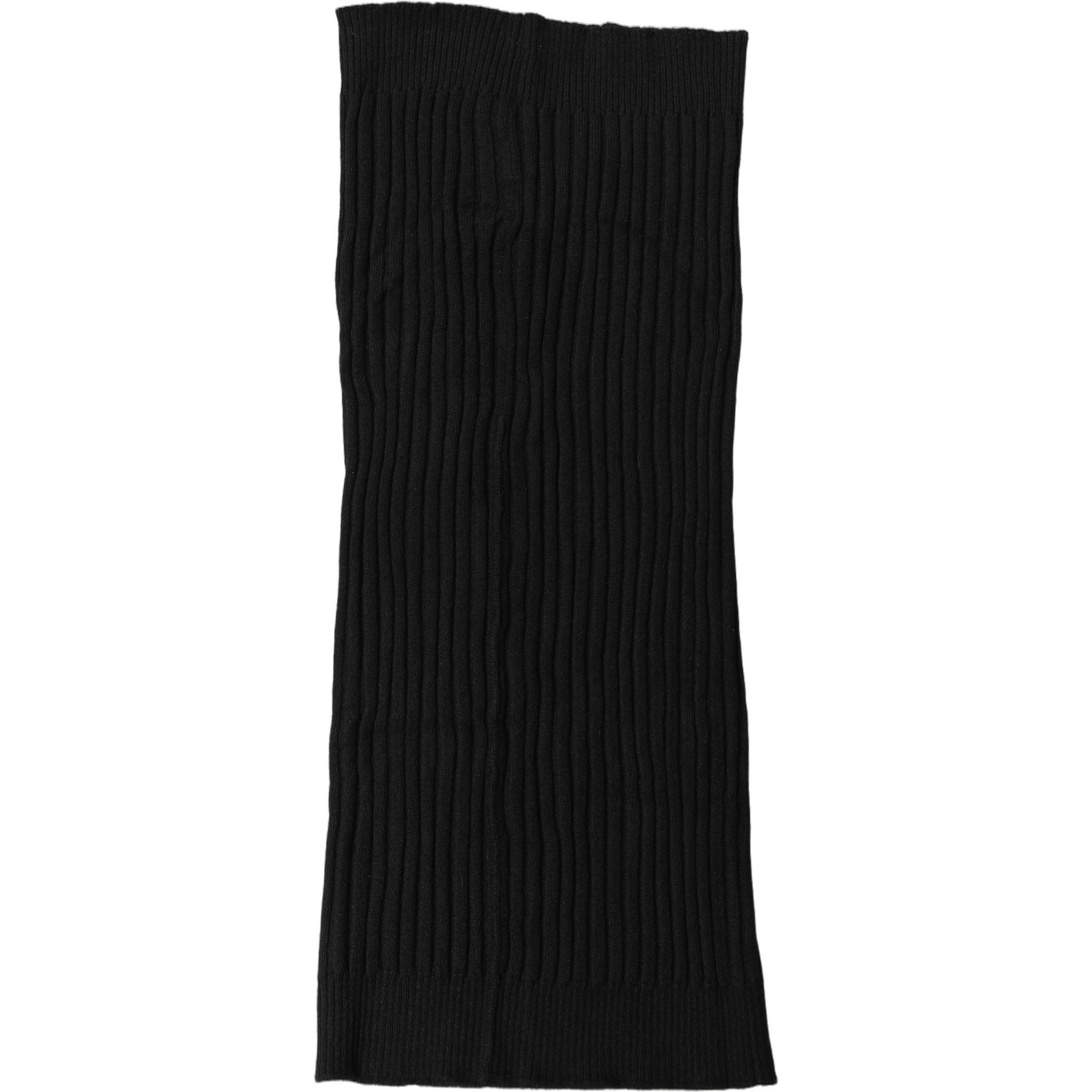 Black Cashmere Ribbed Knit Neck Warmer