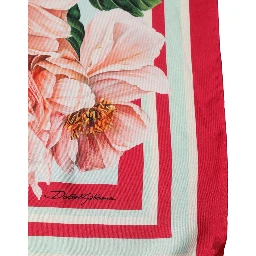 Multicolor Floral Print Square Foulard Scarf