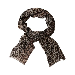 Brown Leopard Cashmere Shawl Stole Scarf