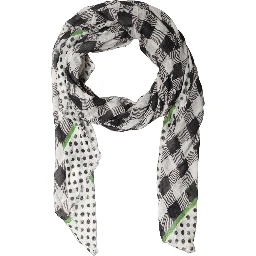 Black White Napoli Modal Check Shawl Scarf