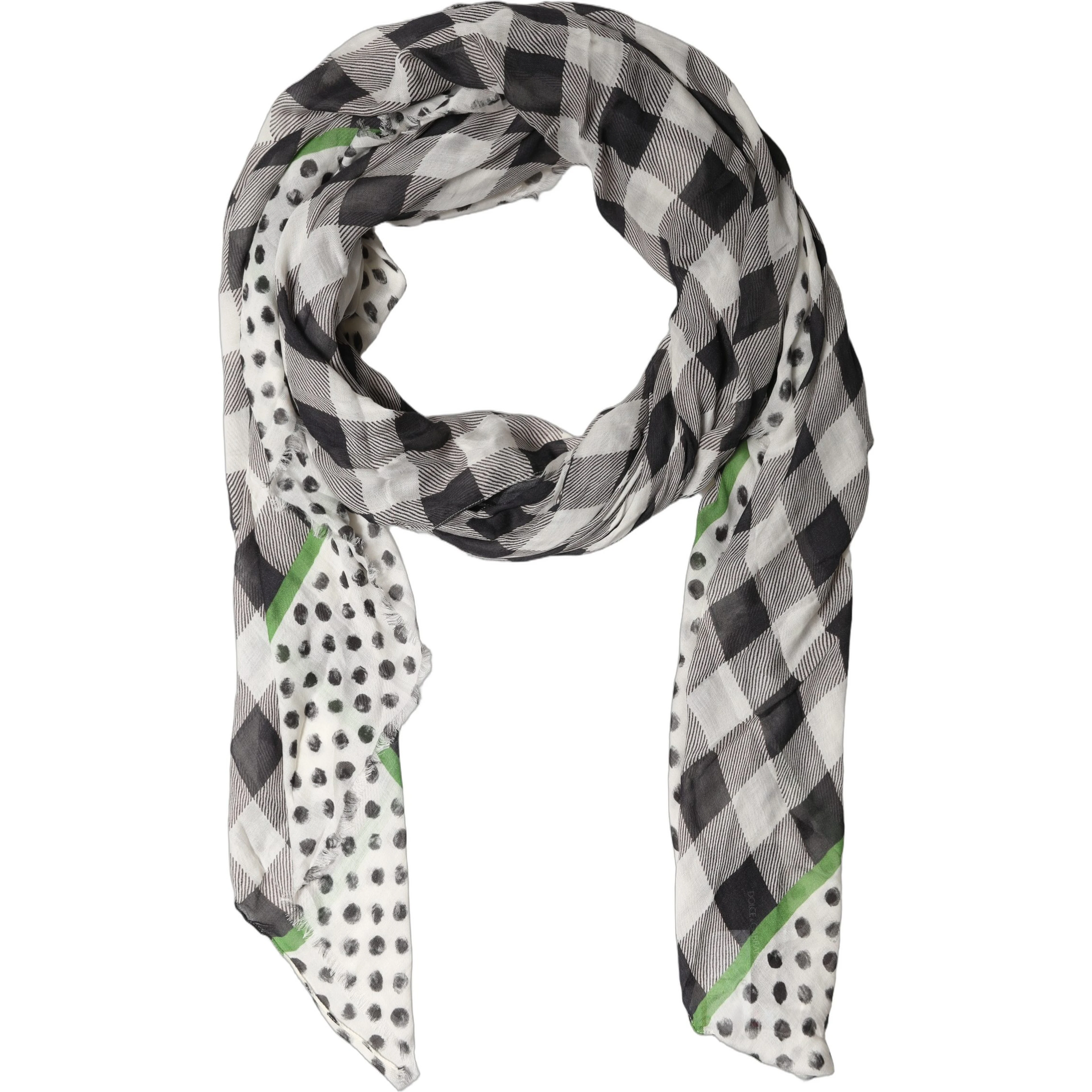 Black White Napoli Modal Check Shawl Scarf