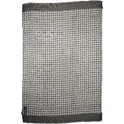 Black White Napoli Silk Gingham Shawl Scarf