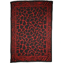 Black Red Printed Modal Neck Shawl Scarf