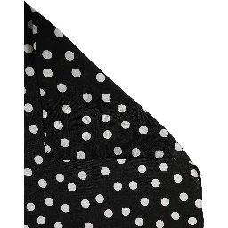 Black White Polka Dot Square Foulard Scarf