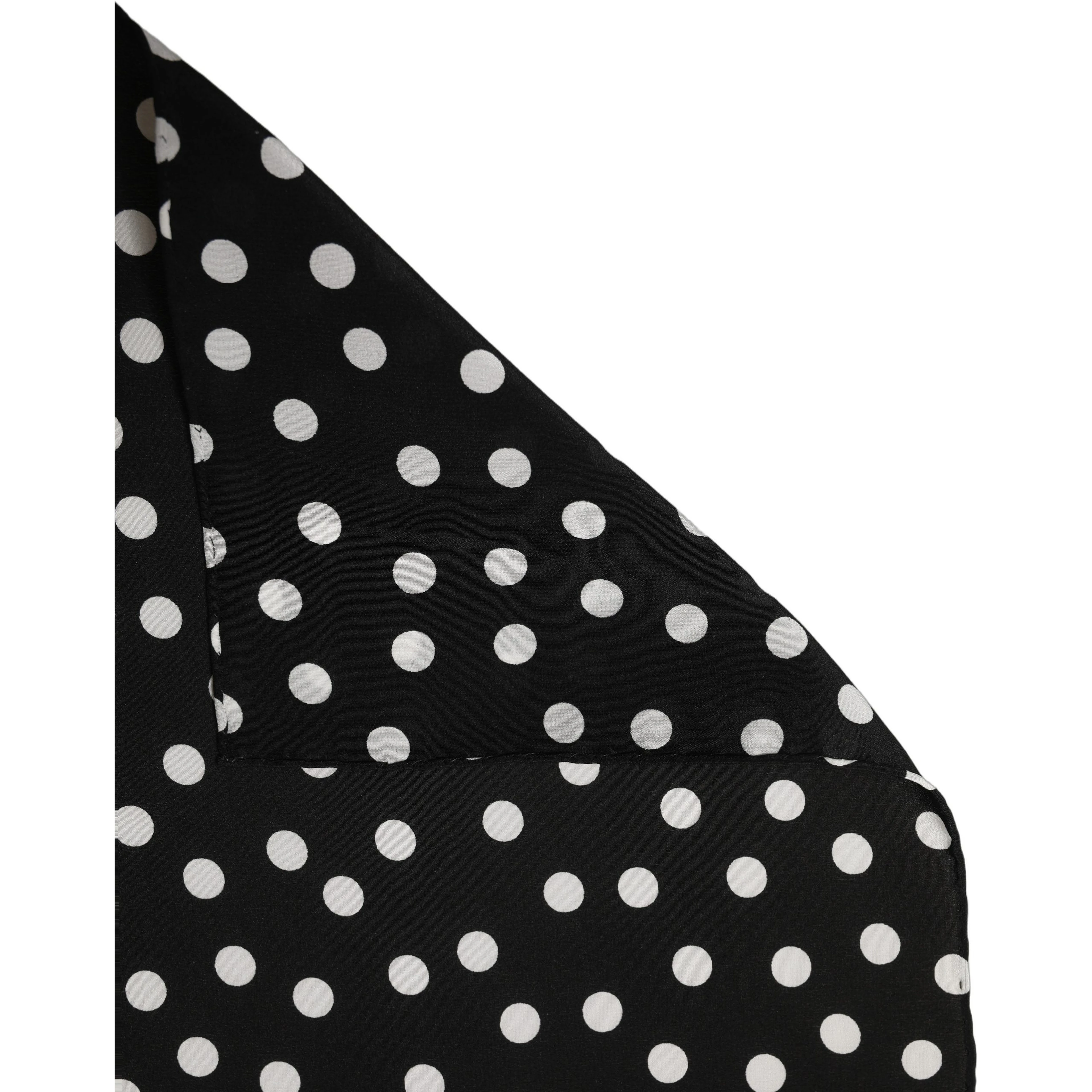 Black White Polka Dot Square Foulard Scarf