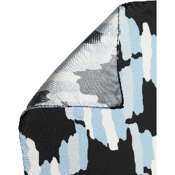 Black Blue Abstract Silk Shawl Stole Scarf