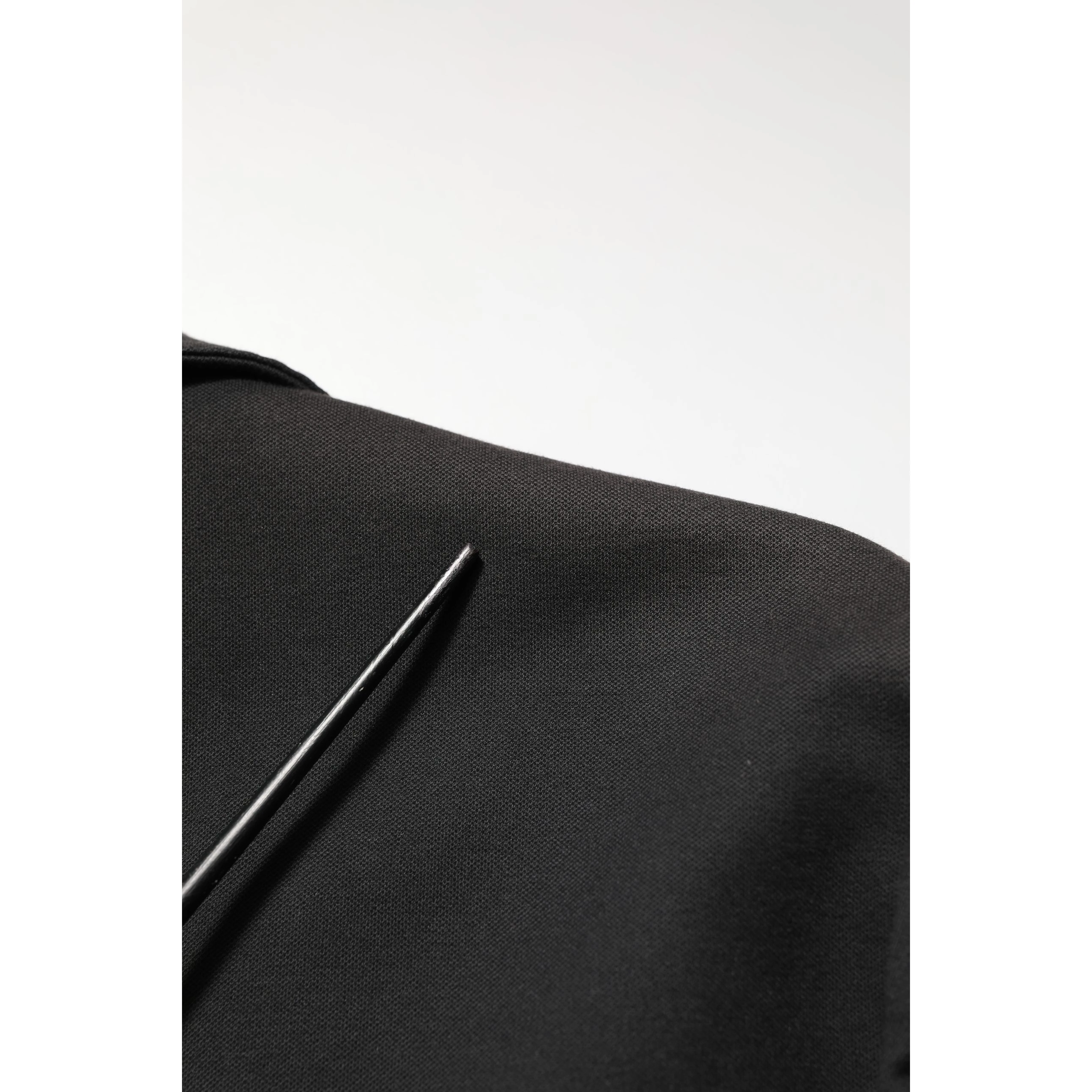 Black Embroidered Single Breasted Jacket