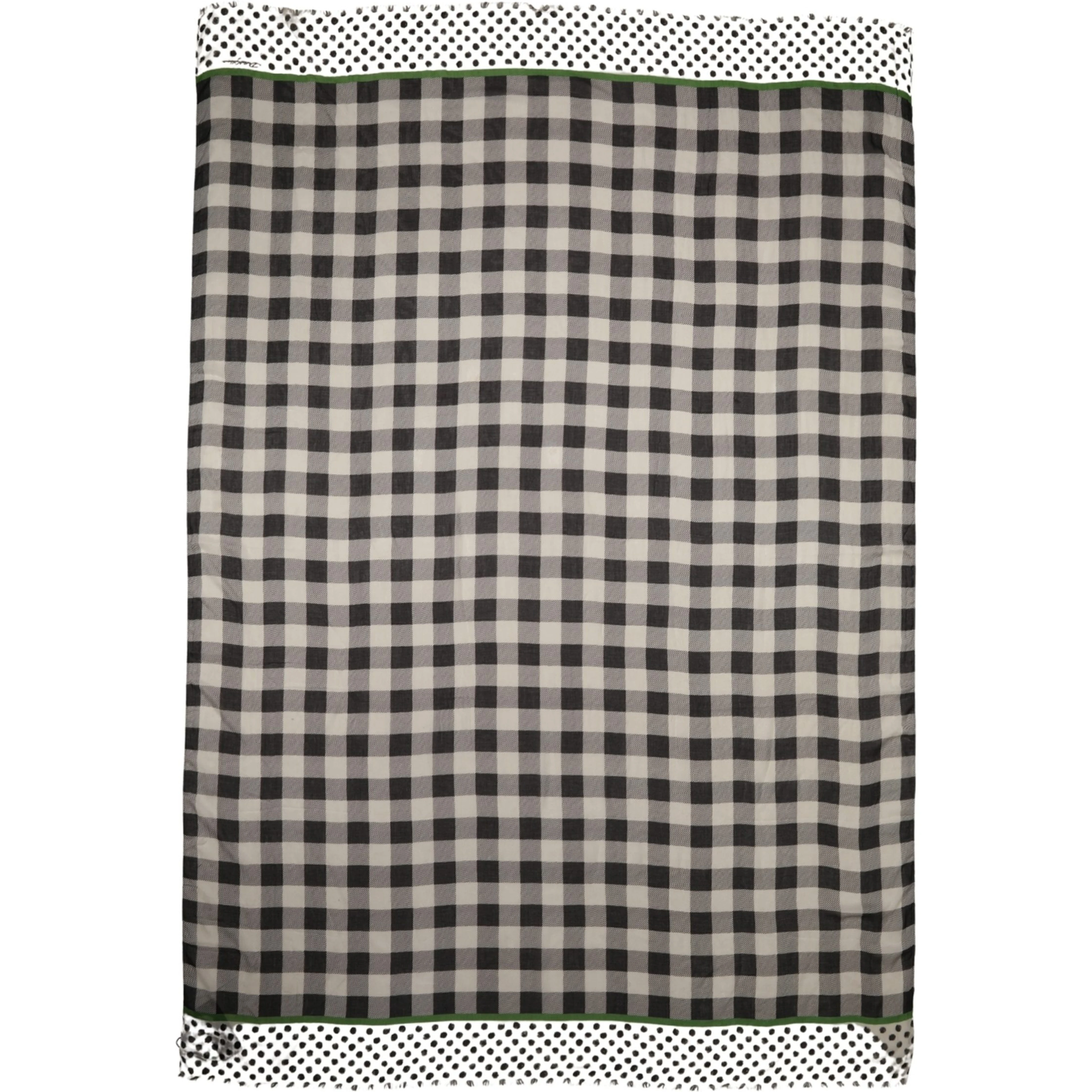 Black White Napoli Modal Check Shawl Scarf