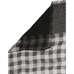 Black White Napoli Silk Gingham Shawl Scarf