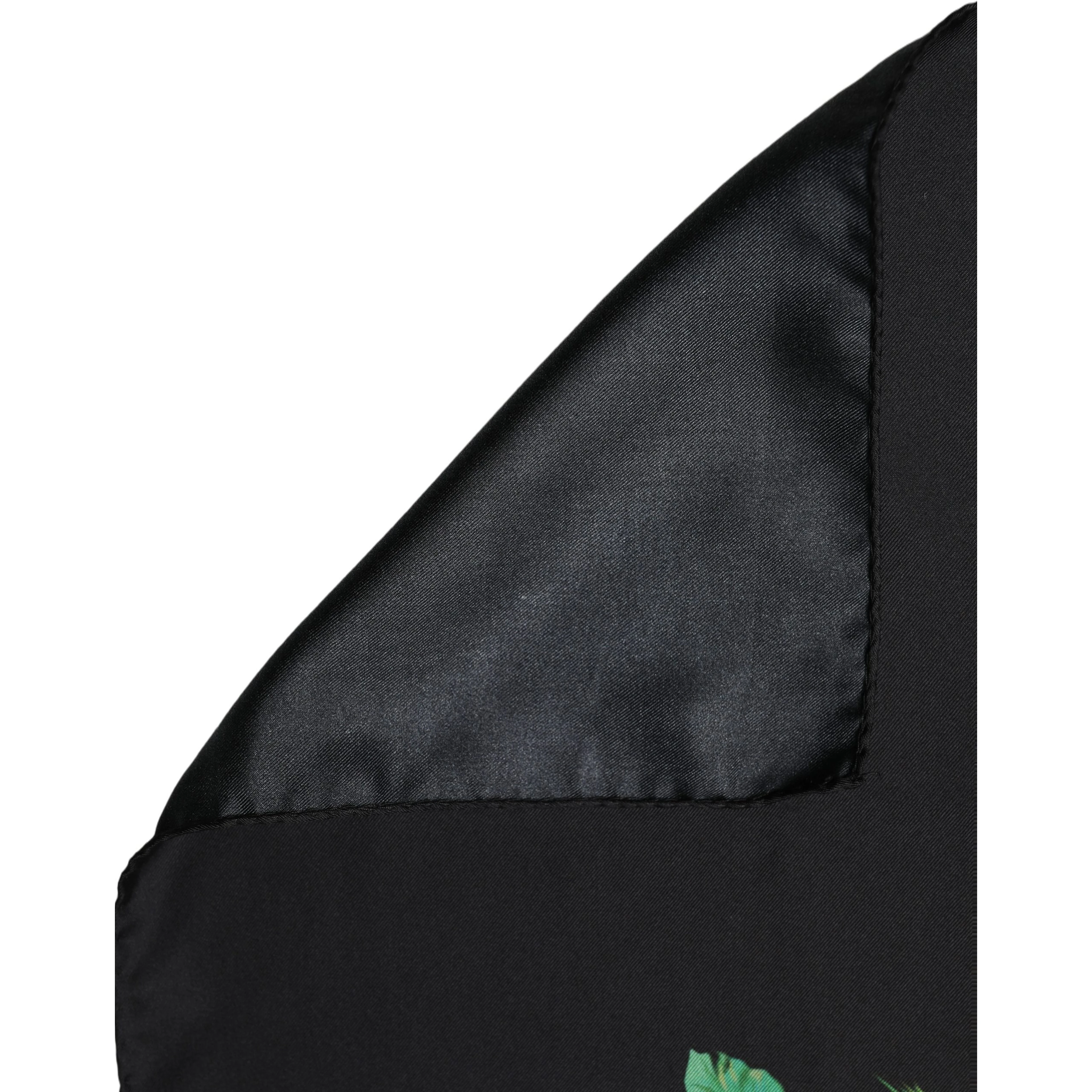 Black Tropical Sunset Square Foulard Scarf