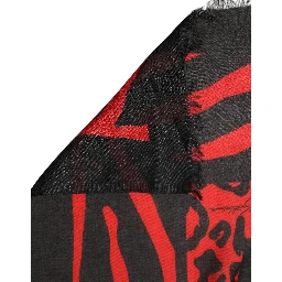 Black Red Printed Modal Neck Shawl Scarf