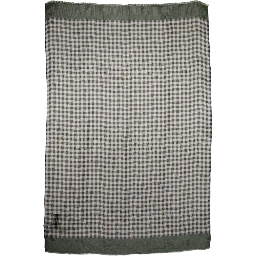 Green White Napoli Silk Gingham Shawl Scarf