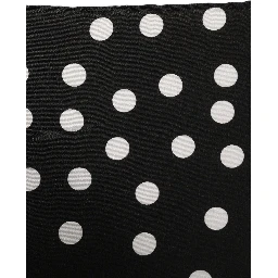 Black White Polka Dot Square Foulard Scarf