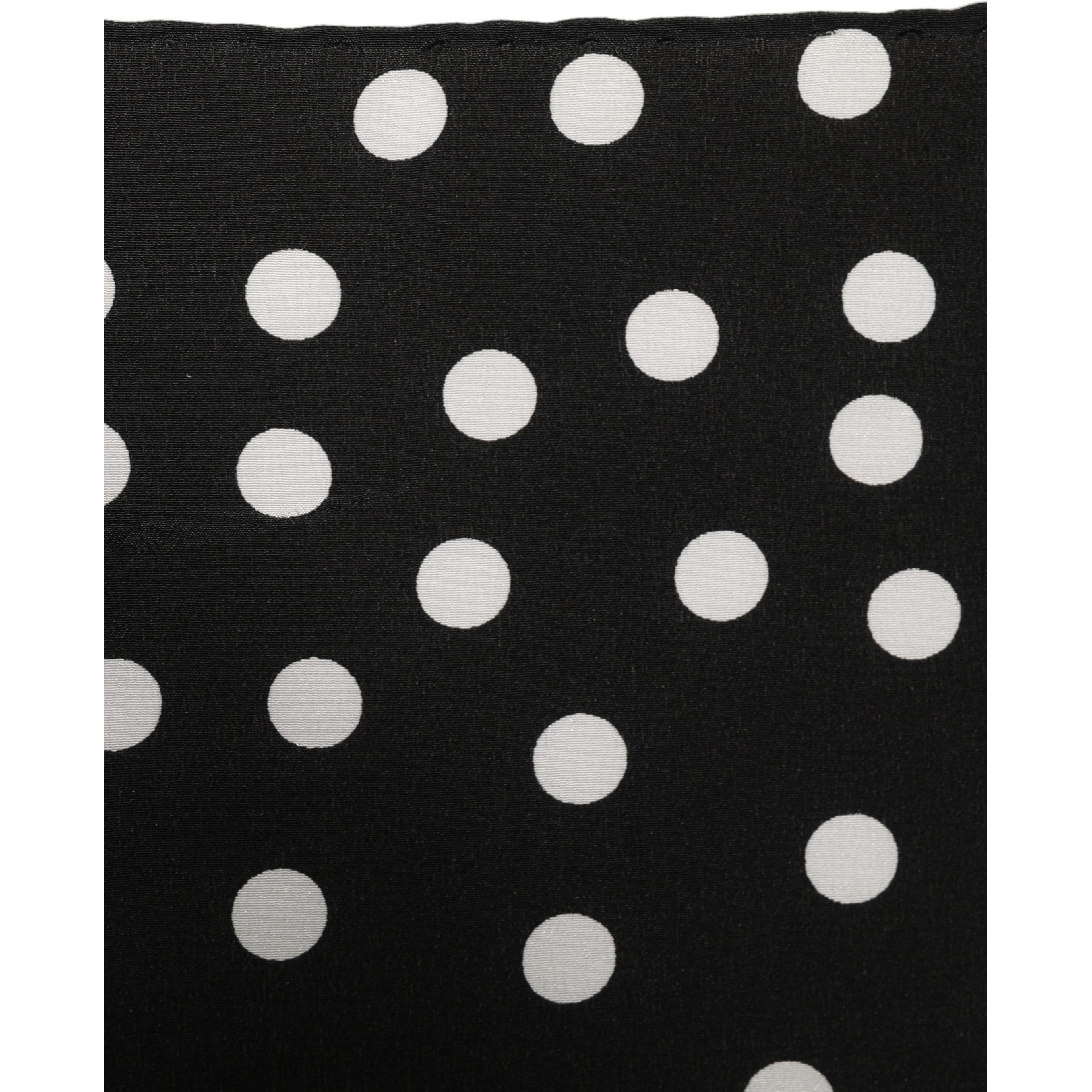 Black White Polka Dot Square Foulard Scarf