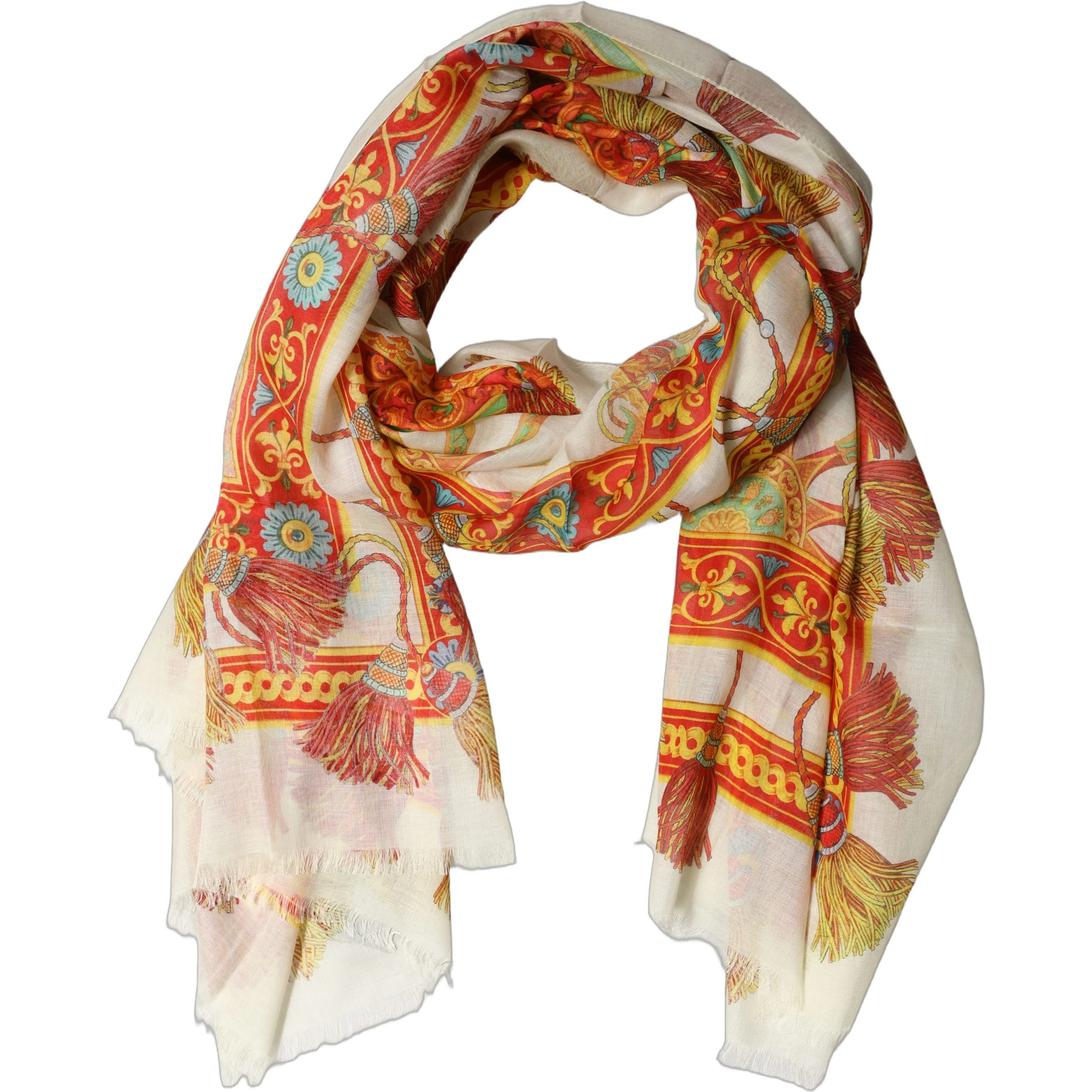 Multicolor Carretto Print Modal Shawl Scarf