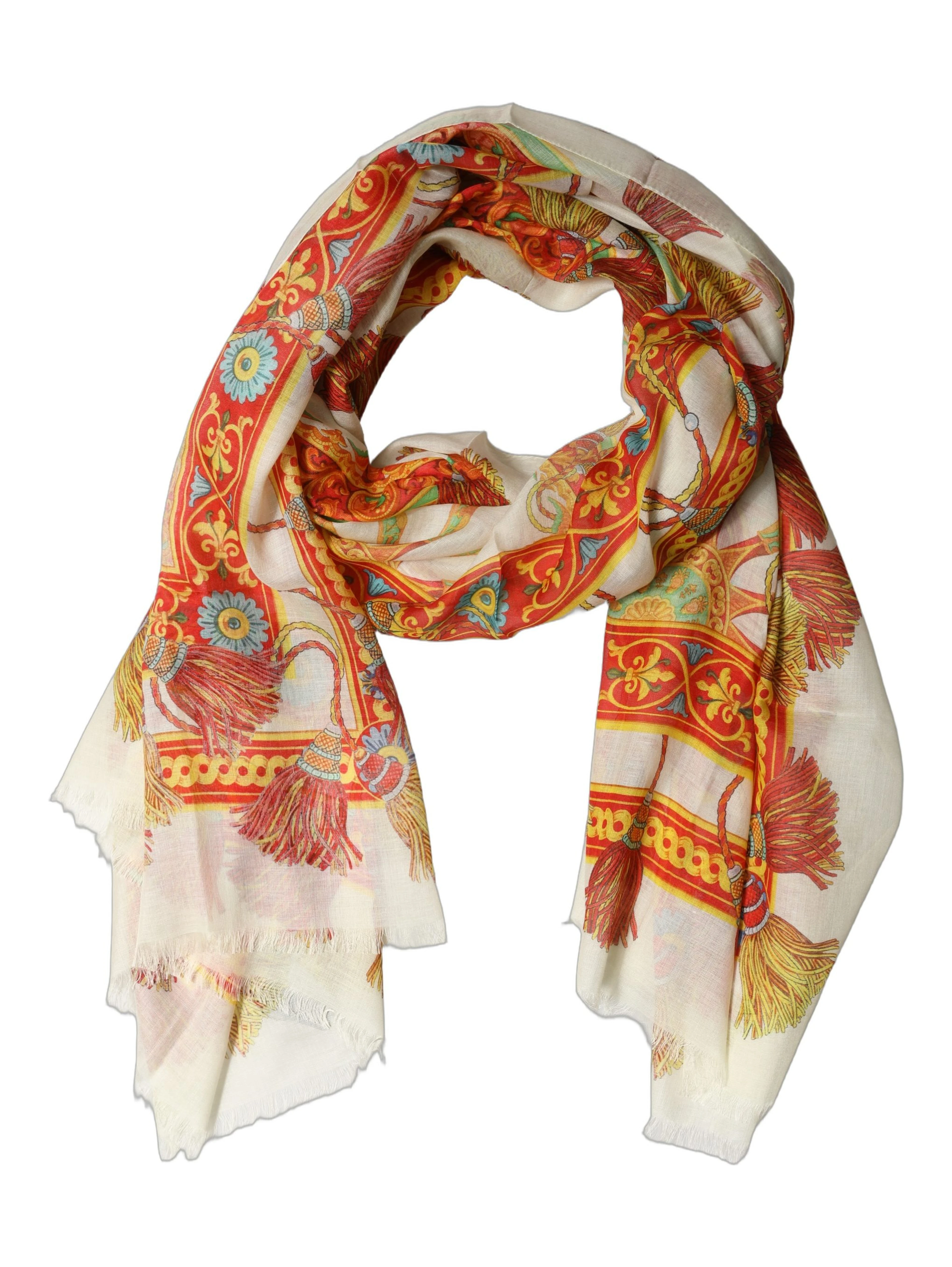 Multicolor Carretto Print Modal Shawl Scarf