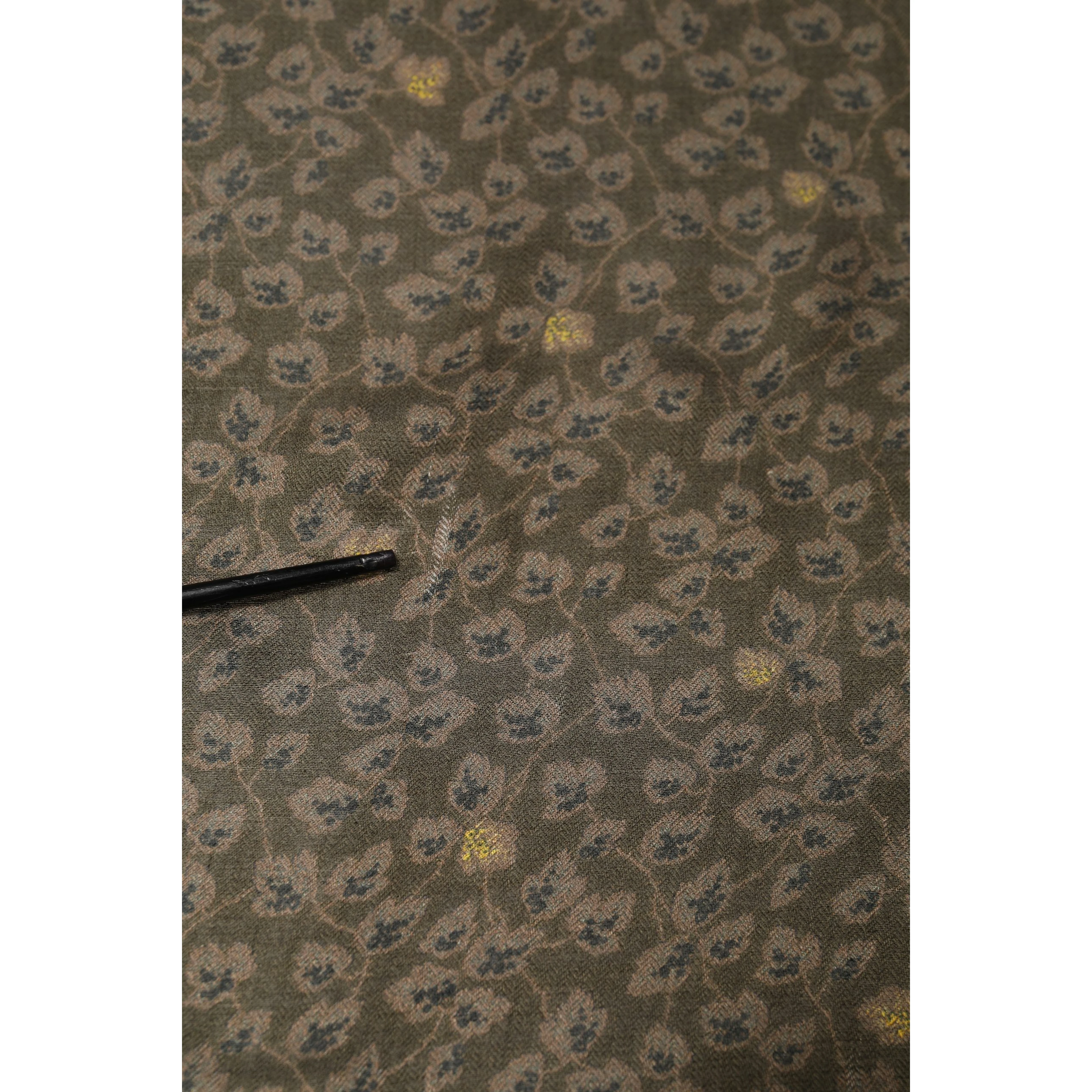 Olive Green Cotton Floral Neck Shawl Scarf