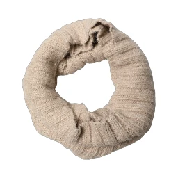 Light Beige Ribbed Knit Neck Warmer Scarf