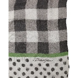 Black White Napoli Modal Check Shawl Scarf