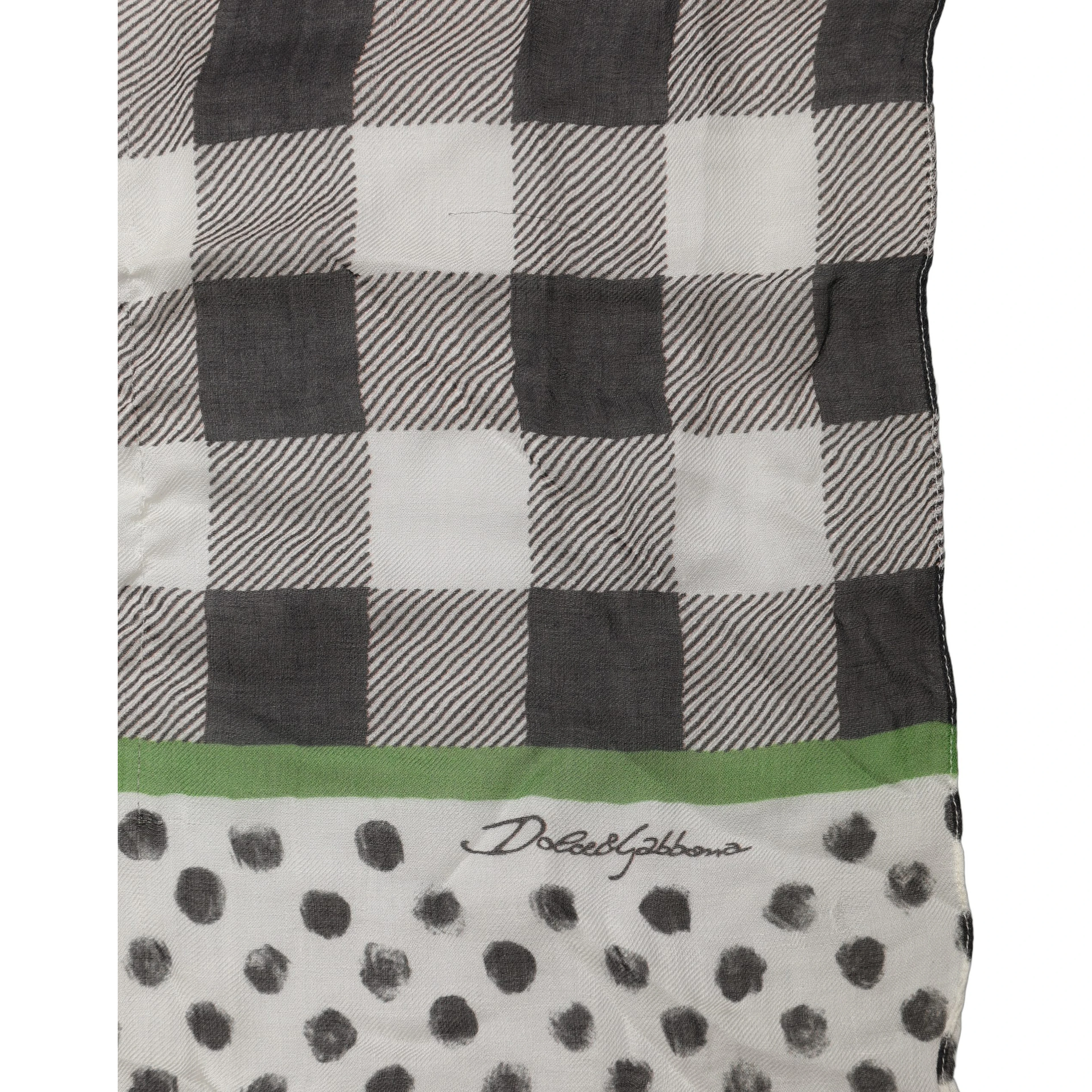 Black White Napoli Modal Check Shawl Scarf