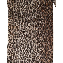 Brown Leopard Cashmere Shawl Stole Scarf