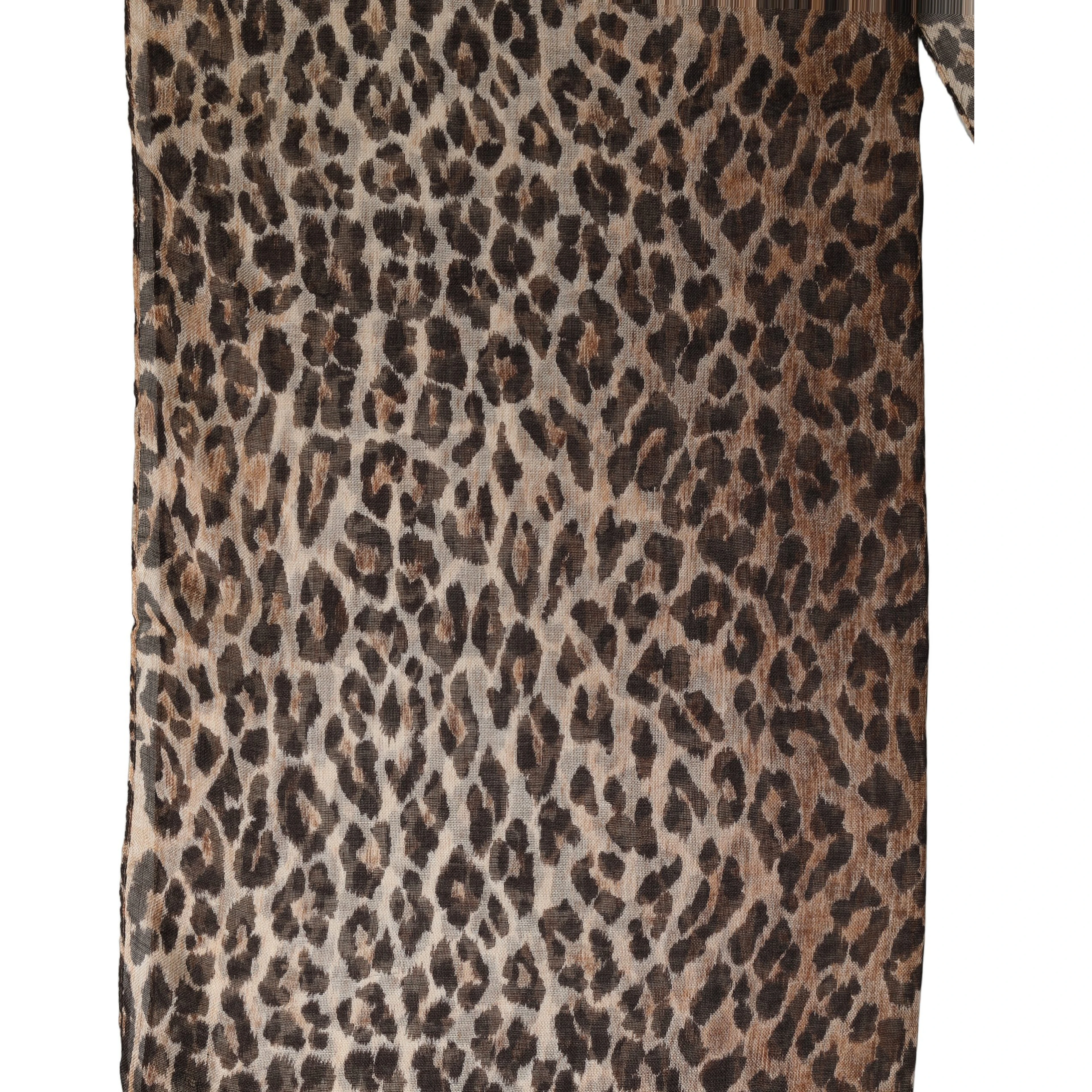 Brown Leopard Cashmere Shawl Stole Scarf