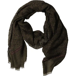 Olive Green Modal Floral Shawl Stole Scarf