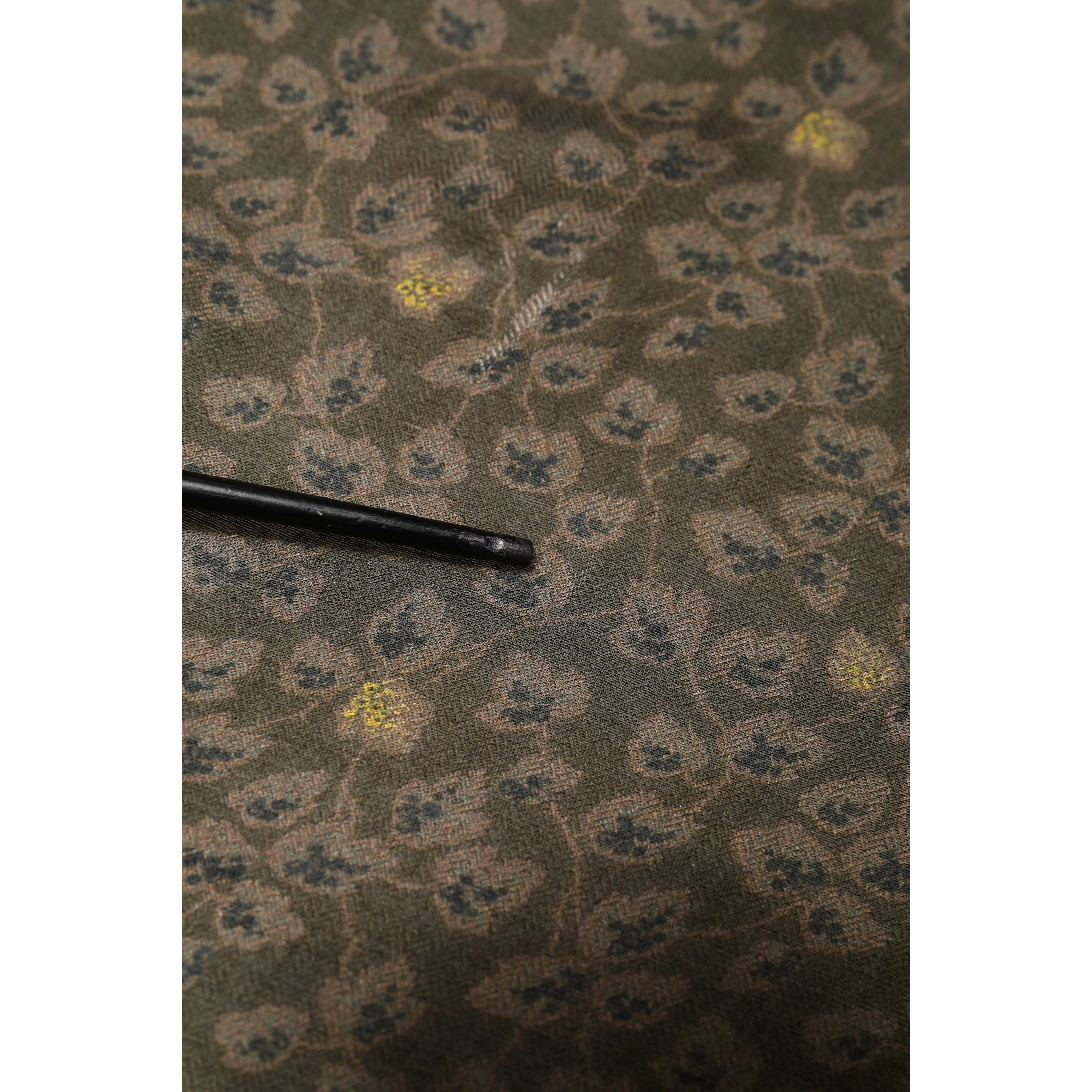 Olive Green Cotton Floral Neck Shawl Scarf