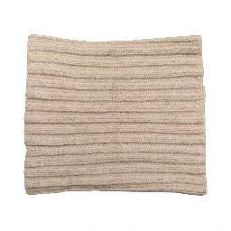Light Beige Ribbed Knit Neck Warmer Scarf