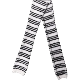 White Black Striped Skinny Neck Warmer Scarf