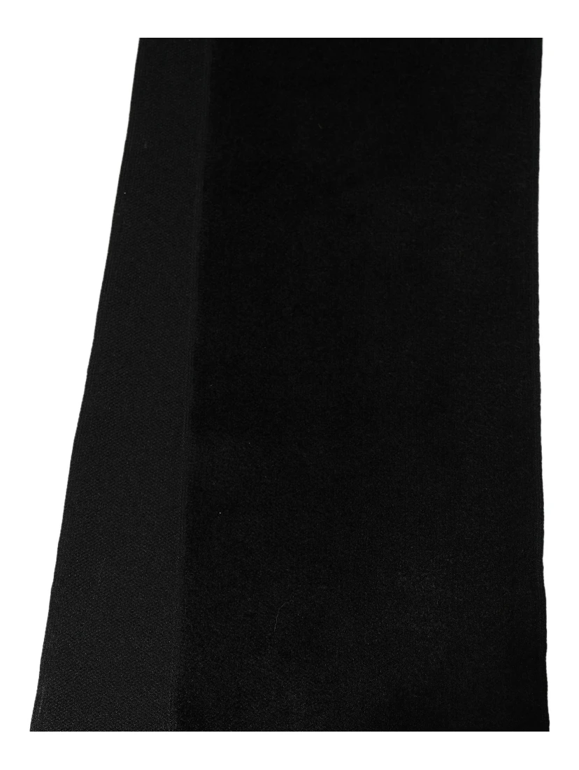 Black Cashmere Knitted Ribbed Shawl Scarf