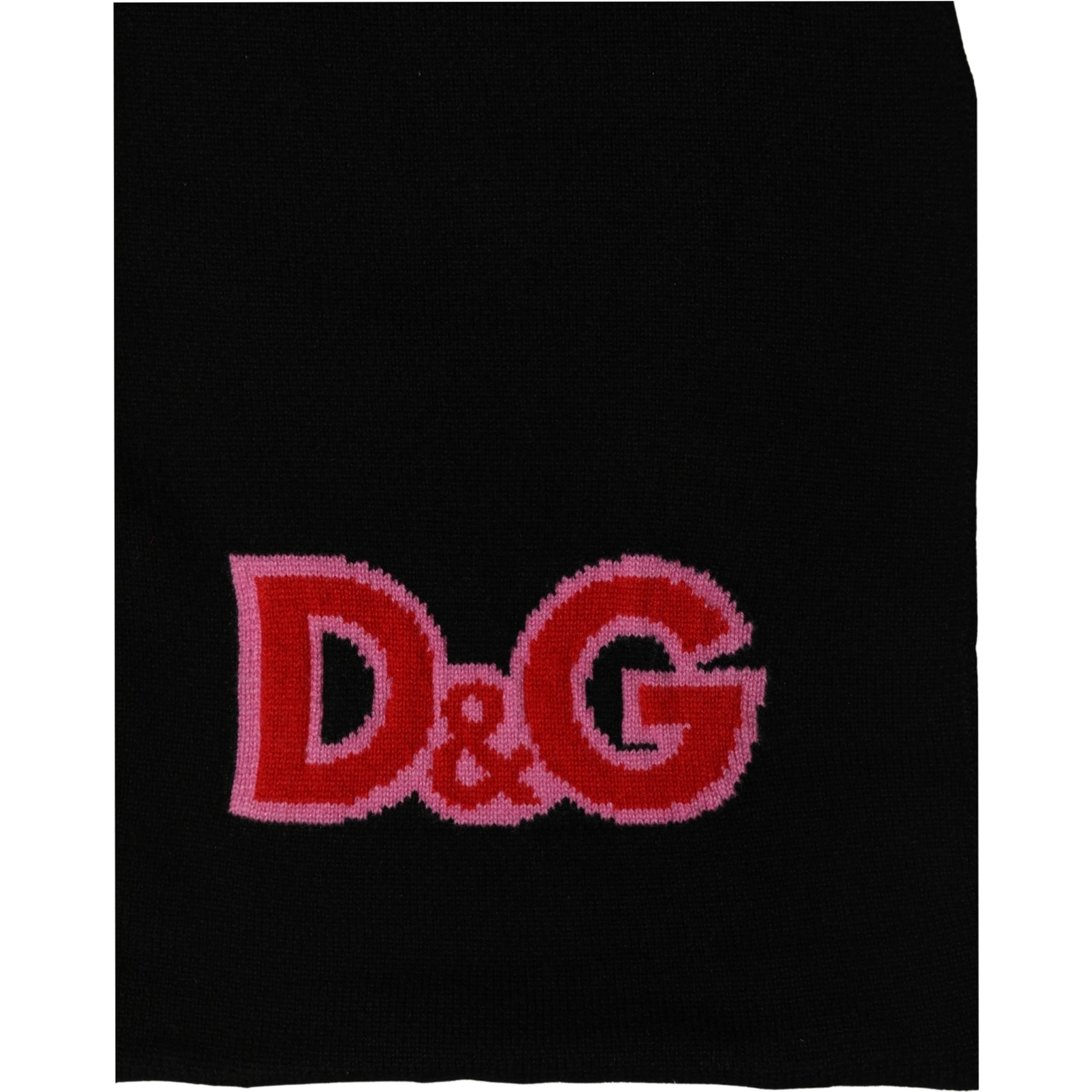Black D&G Queen Cashmere Knitted Shawl Scarf