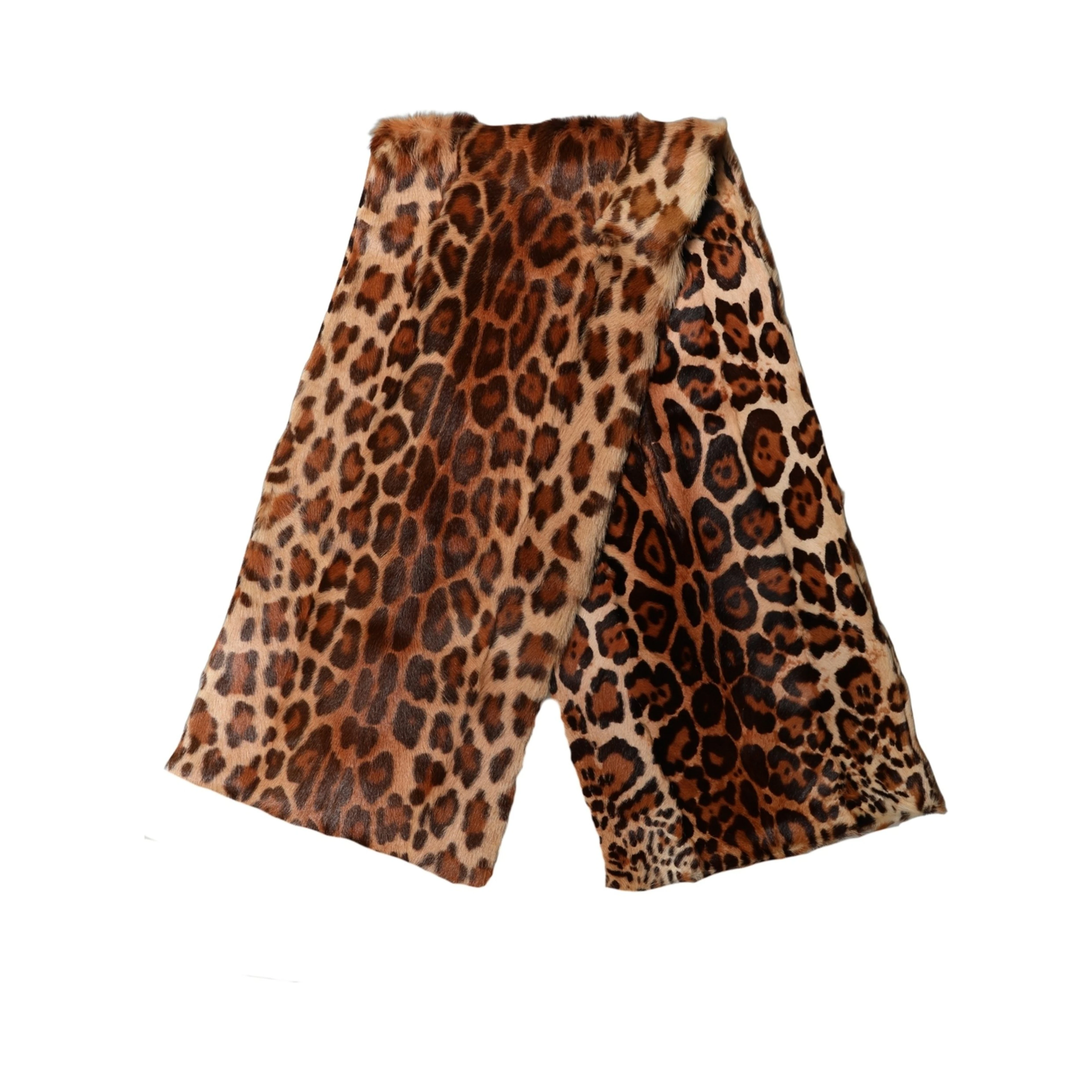 Brown Leopard Printed Goat Hair Shawl Scarf
