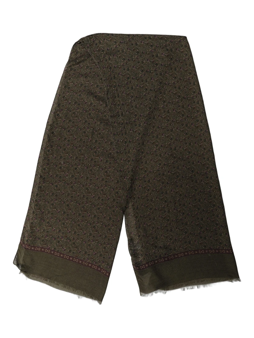 Olive Green Modal Floral Shawl Stole Scarf