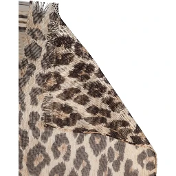 Brown Leopard Cashmere Shawl Stole Scarf