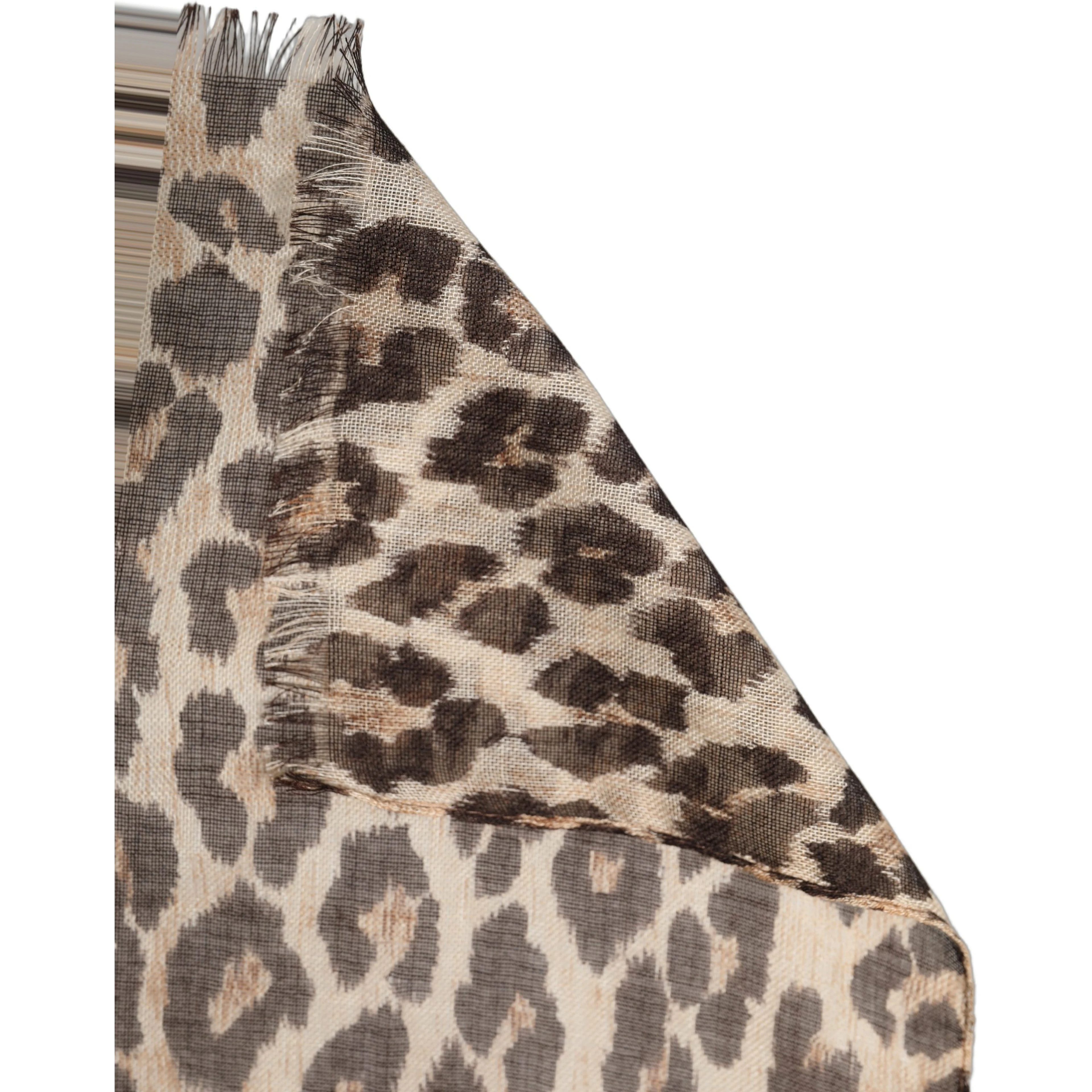 Brown Leopard Cashmere Shawl Stole Scarf