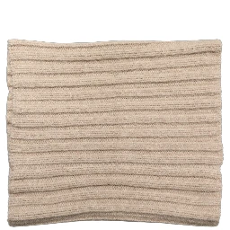 Light Beige Ribbed Knit Neck Warmer Scarf